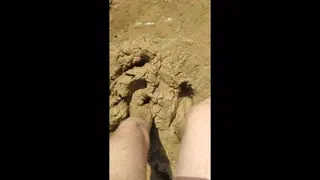 Walking in pleasantly warm mud
