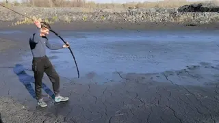 man test mud quicksand